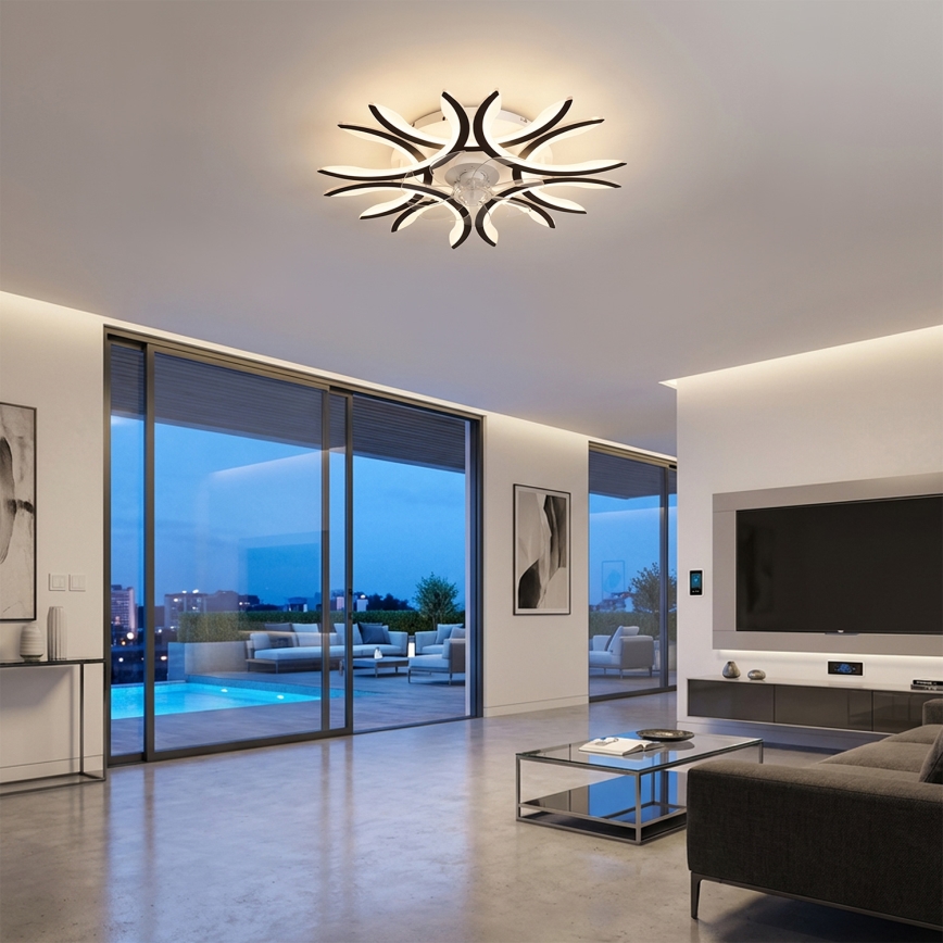 Brilagi - Ρυθμιζόμενος σε ένταση LED ανεμιστήρας οροφής LED/70W/230V Ø 76 cm μαύρος + τηλεχειριστήριο