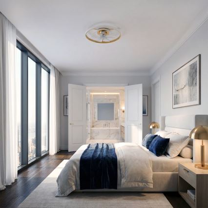 Brilagi - Ρυθμιζόμενος ανεμιστήρας οροφής με LED, 66W/230V, 55 cm, λευκό/χρυσό + τηλεχειριστήριο