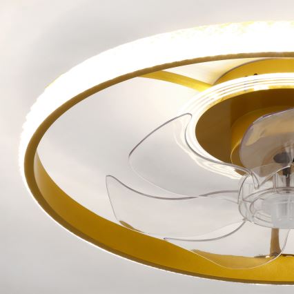 Brilagi - Ρυθμιζόμενος ανεμιστήρας οροφής με LED, 66W/230V, 55 cm, λευκό/χρυσό + τηλεχειριστήριο