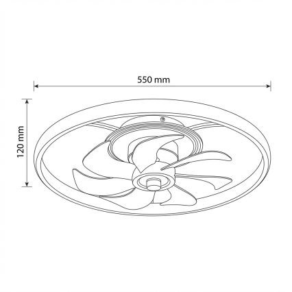 Brilagi - Ρυθμιζόμενος ανεμιστήρας οροφής με LED, 66W/230V, 55 cm, λευκό/χρυσό + τηλεχειριστήριο