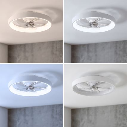 Brilagi - Ανεμιστήρας οροφής LED με ρυθμιζόμενο φωτισμό, 34W/230V, διάμετρος 50 cm, λευκός + τηλεχειριστήριο