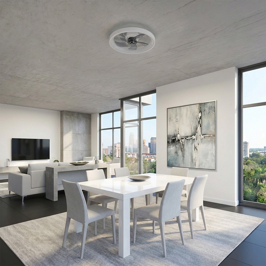 Brilagi - Ανεμιστήρας οροφής LED με ρυθμιζόμενο φωτισμό, 34W/230V, διάμετρος 50 cm, λευκός + τηλεχειριστήριο