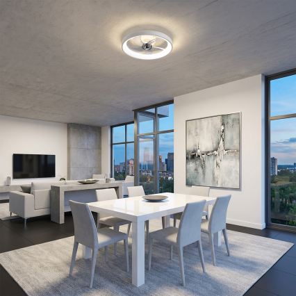 Brilagi - Ανεμιστήρας οροφής LED με ρυθμιζόμενο φωτισμό, 34W/230V, διάμετρος 50 cm, λευκός + τηλεχειριστήριο