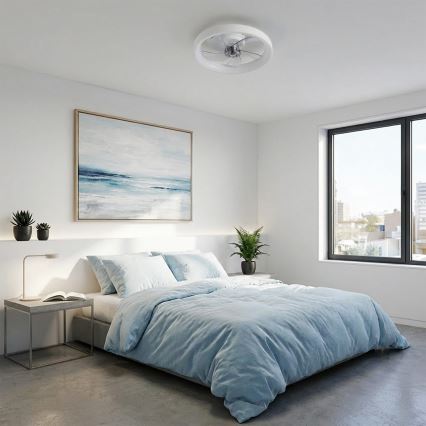 Brilagi - Ανεμιστήρας οροφής LED με ρυθμιζόμενο φωτισμό, 34W/230V, διάμετρος 50 cm, λευκός + τηλεχειριστήριο