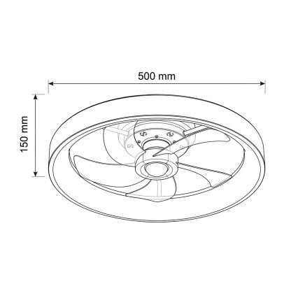 Brilagi - Ανεμιστήρας οροφής LED με ρυθμιζόμενο φωτισμό, 34W/230V, διάμετρος 50 cm, λευκός + τηλεχειριστήριο