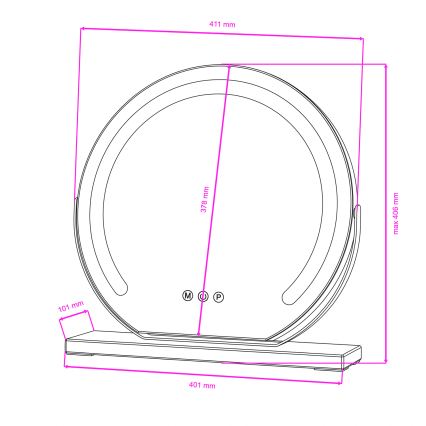 BRILAGI - Ρυθμιζόμενος καθρέφτης για μακιγιάζ CALIFORNIA LED/14W/230V 3000/4000/6500K 44x40 cm μαύρος