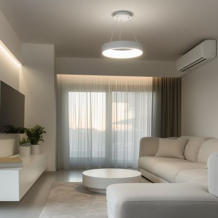 Brilagi - Ρυθμιζόμενος LED πολυέλαιος σε καλώδιο FALCON LED/80W/230V 3000-6500K διάμ. 60 cm λευκό + τηλεχειριστήριο