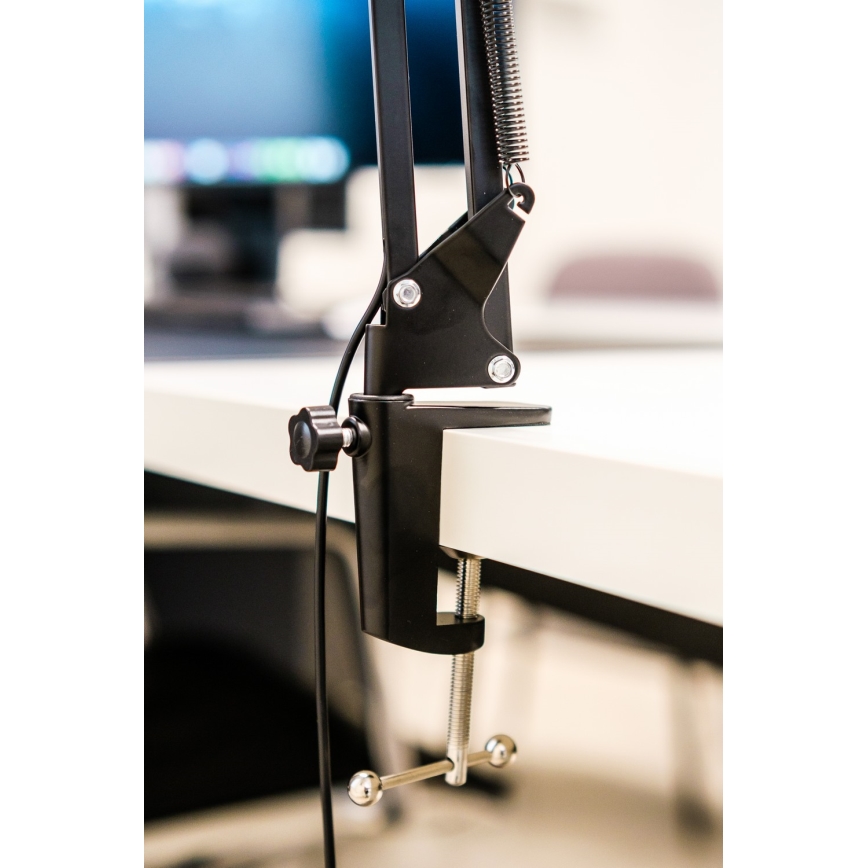 Brilagi - Ρυθμιζόμενο επιτραπέζιο φωτιστικό LED με μεγεθυντικό φακό LENS LED/12W/5V 3000/4200/6000K μαύρο