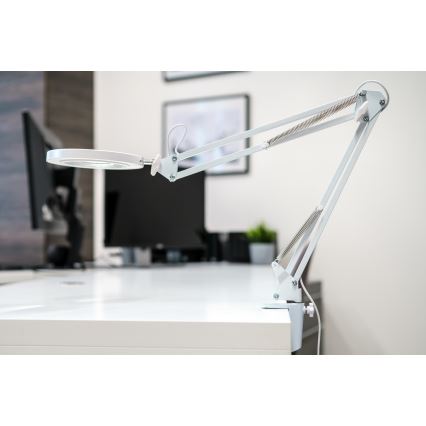 Brilagi - Ρυθμιζόμενο επιτραπέζιο φωτιστικό LED με μεγεθυντικό φακό LENS LED/12W/5V 3000/4200/6000K λευκό