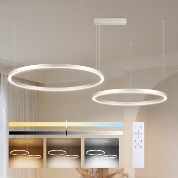 Brilagi - Ρυθμιζόμενος πολυέλαιος LED σε καλώδιο PORTOFINO LED/98W/230V 3000-6000K ασημί + τηλεχειριστήριο