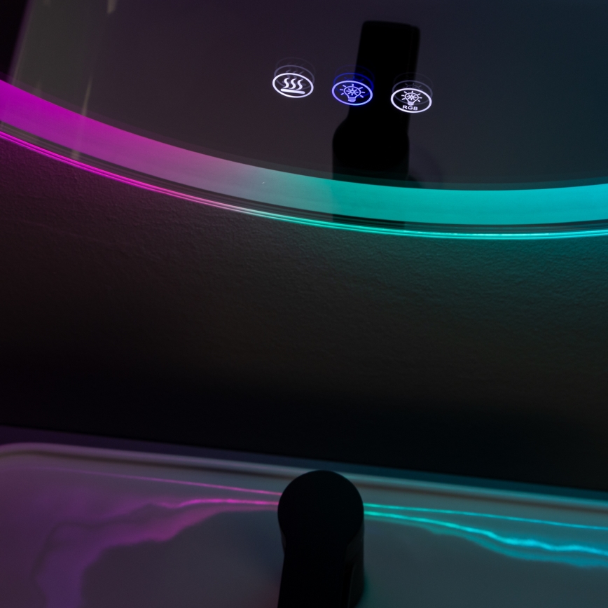 Brilagi - LED RGBW Θερμαινόμενος καθρέφτης μπάνιου AVA PRO LED/18W/230V διάμ. 60 εκ. IP44 CRI 90 με ρύθμιση φωτεινότητας + CCT