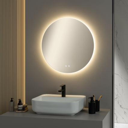 Brilagi - LED θερμαινόμενος καθρέφτης μπάνιου DEMI ECO LED/12W/230V Ø 60 cm IP44 CRI 90, με ρυθμιζόμενη φωτεινότητα + CCT