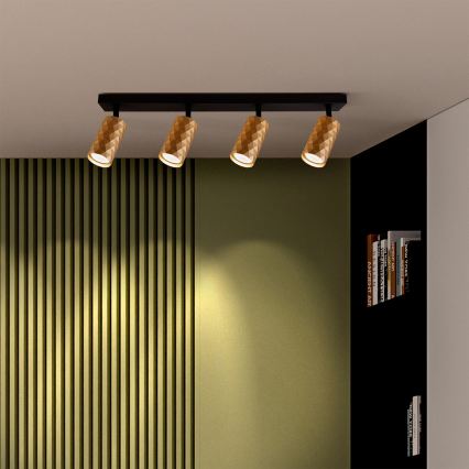 Brilagi - LED RGBW ρυθμιζόμενο σποτ SELE DIAMANT 4xGU10/4,8W/230V 3000K χρυσό + τηλεχειριστήριο
