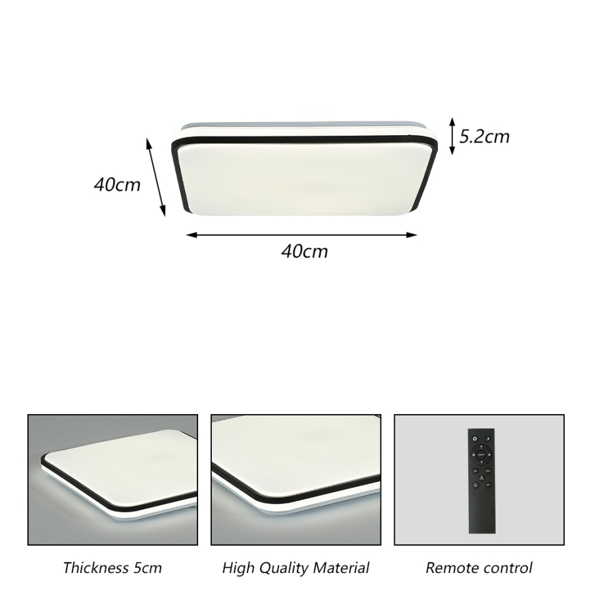 Brilagi - Ρυθμιζόμενο LED φωτιστικό οροφής SMART LED/24W/230V 43x43 cm 3000-6000K Wi-Fi Tuya Beacon + τηλεχειριστήριο