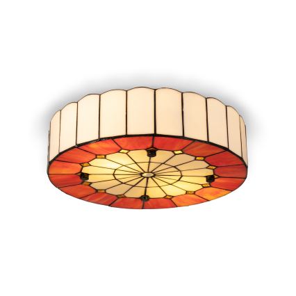 BRILAGI - Tiffany φωτιστικό οροφής με βιτρώ SIENNA 2xE27/60W/230V διάμ. 40 εκ.