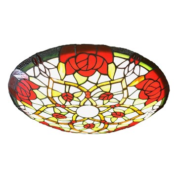 Brilagi - Tiffany φωτιστικό οροφής με βιτρό GARLAN 2xE27/60W/230V