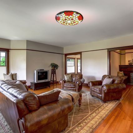 Brilagi - Tiffany φωτιστικό οροφής με βιτρό GARLAN 2xE27/60W/230V