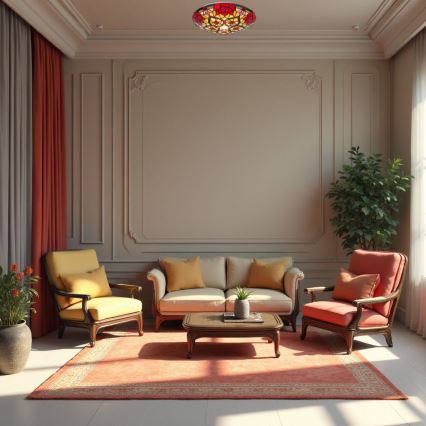 Brilagi - Tiffany φωτιστικό οροφής με βιτρό GARLAN 2xE27/60W/230V