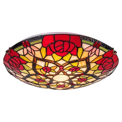 Brilagi - Tiffany φωτιστικό οροφής με βιτρό GARLAN 2xE27/60W/230V