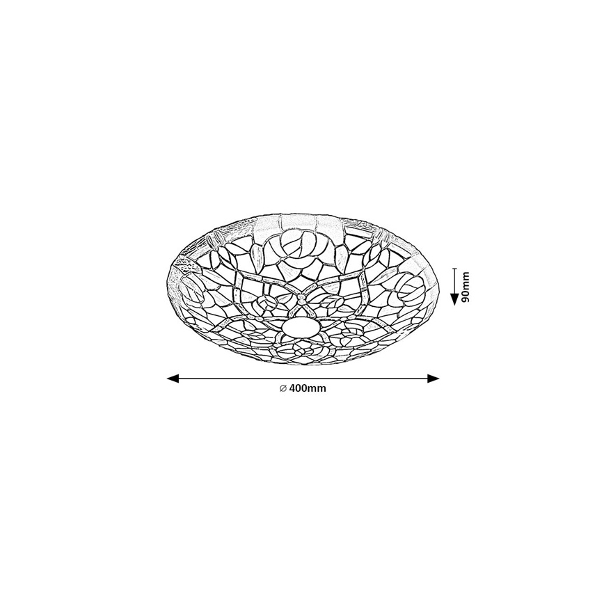Brilagi - Tiffany φωτιστικό οροφής με βιτρό GARLAN 2xE27/60W/230V