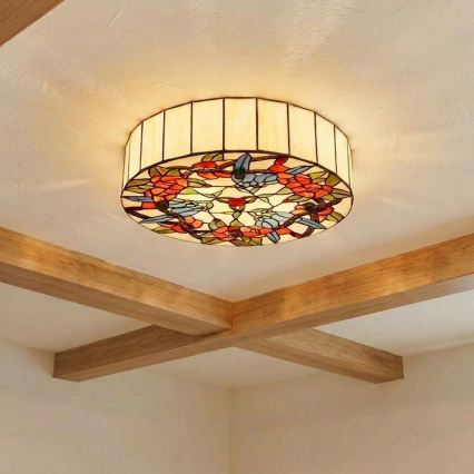 Brilagi - Tiffany φωτιστικό οροφής με βιτρό JUNGLE 3xE27/60W/230V διάμ. 40 cm