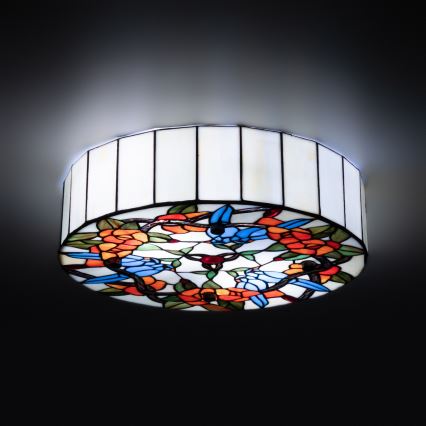 Brilagi - Tiffany φωτιστικό οροφής με βιτρό JUNGLE 3xE27/60W/230V διάμ. 40 cm