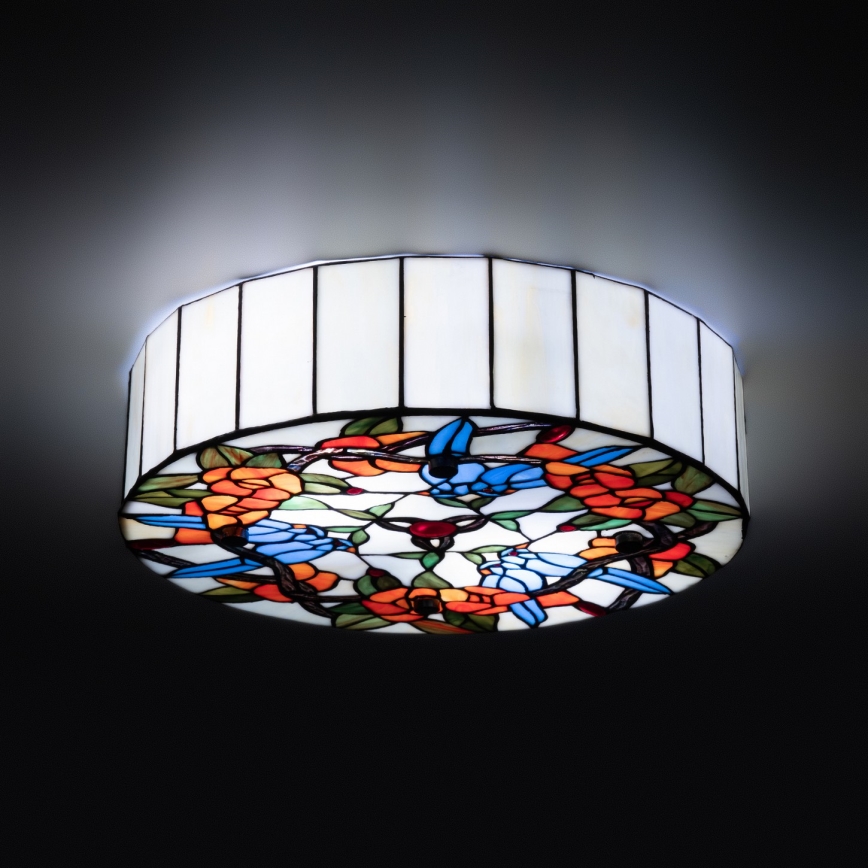 Brilagi - Tiffany φωτιστικό οροφής με βιτρό JUNGLE 3xE27/60W/230V διάμ. 40 cm