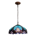 BRILAGI - Tiffany πολυέλαιος βιτρώ με αλυσίδα CORAL 1xE27/60W/230V Ø 40 εκ.