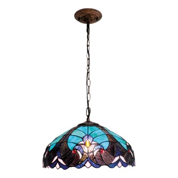 BRILAGI - Tiffany πολυέλαιος βιτρώ με αλυσίδα CORAL 1xE27/60W/230V Ø 40 εκ.