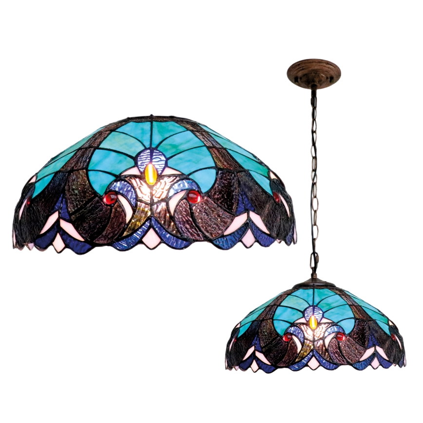 BRILAGI - Tiffany πολυέλαιος βιτρώ με αλυσίδα CORAL 1xE27/60W/230V Ø 40 εκ.