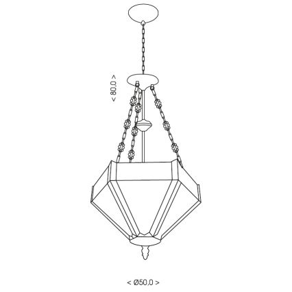 BRILAGI - Tiffany πολυέλαιος με βιτρό σε αλυσίδα EMERALD 3xE27/60W/230V διάμ. 50 εκ.
