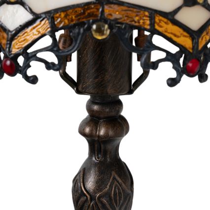 BRILAGI - Tiffany επιτραπέζιο φωτιστικό βιτρώ IVORY 1xE27/60W/230V
