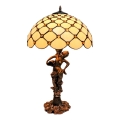 BRILAGI - Tiffany επιτραπέζιο φωτιστικό βιτρώ IVORY SMOOTH 1xE27/60W/230V
