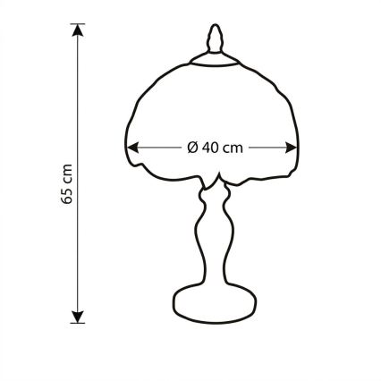 BRILAGI - Tiffany επιτραπέζιο φωτιστικό βιτρώ IVORY SMOOTH 1xE27/60W/230V