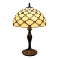 BRILAGI - Tiffany επιτραπέζιο φωτιστικό με βιτρό IVORY SMOOTH 1xE27/60W/230V