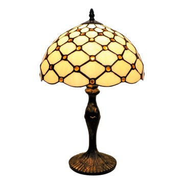 BRILAGI - Tiffany επιτραπέζιο φωτιστικό με βιτρό IVORY SMOOTH 1xE27/60W/230V