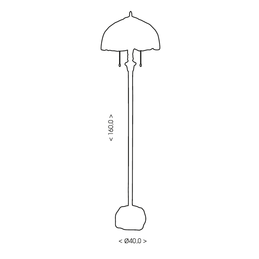 BRILAGI - Tiffany επιδαπέδια λάμπα με βιτρώ IVORY SMOOTH 2xE27/60W/230V