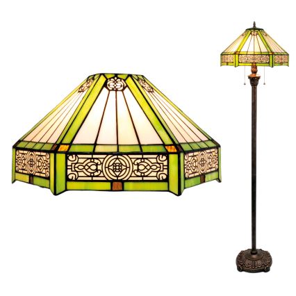 BRILAGI - Tiffany επιδαπέδιο φωτιστικό με βιτρώ EMERALD 2xE27/60W/230V
