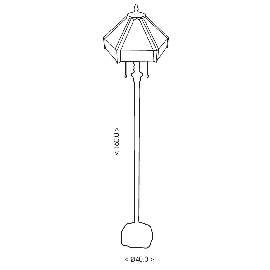 BRILAGI - Tiffany επιδαπέδιο φωτιστικό με βιτρώ EMERALD 2xE27/60W/230V