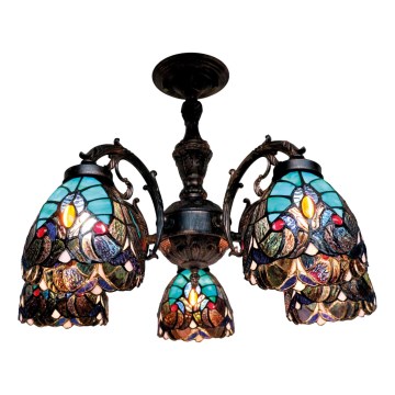 BRILAGI - Tiffany βιτρώ φωτιστικό οροφής CORAL 5xE27/60W/230V διάμ. 60 cm