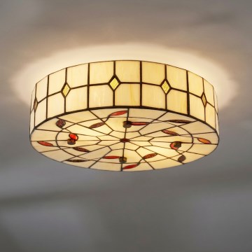 BRILAGI - Tiffany βιτρώ φωτιστικό οροφής FOLIA 2xE27/60W/230V Διάμ. 40 εκ.