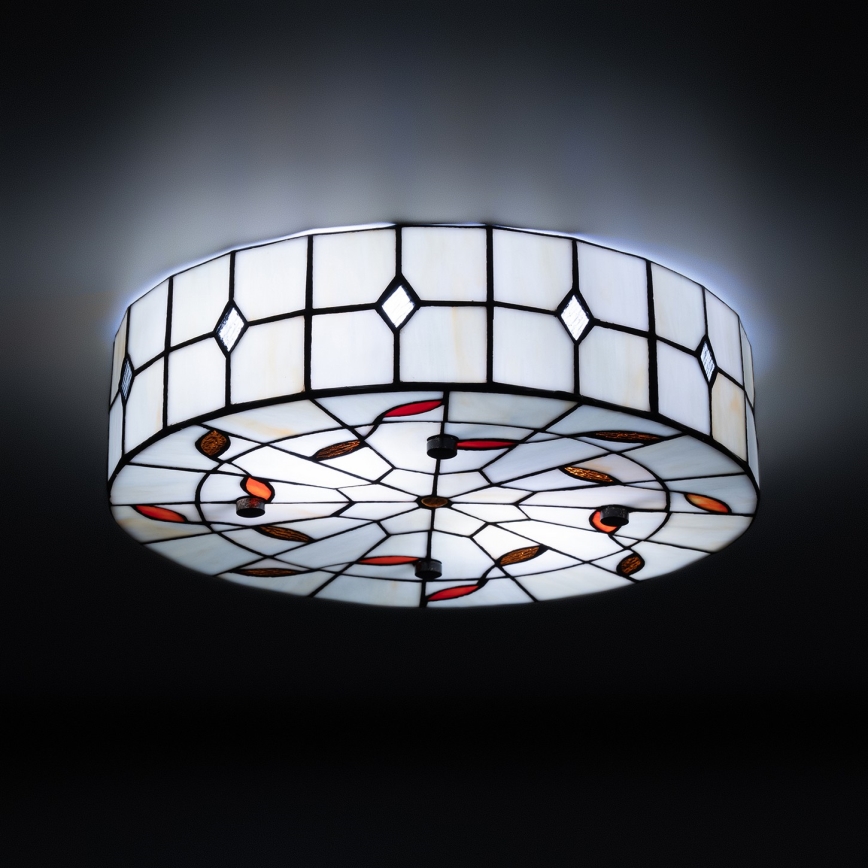 Brilagi - Tiffany βιτρώ φωτιστικό οροφής FOLIA 3xE27/60W/230V Ø 40 cm