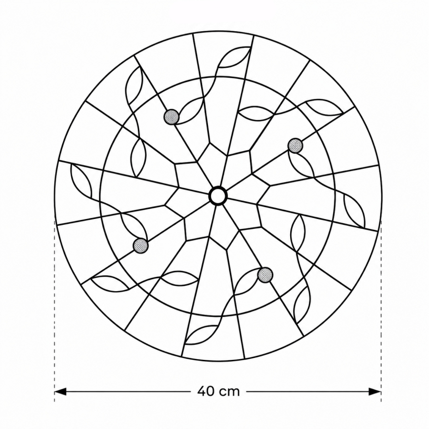 Brilagi - Tiffany βιτρώ φωτιστικό οροφής FOLIA 3xE27/60W/230V Ø 40 cm