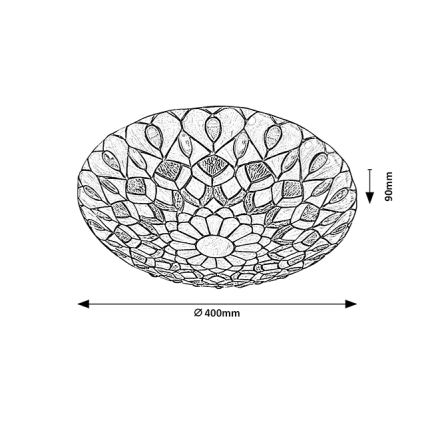 BRILAGI - Tiffany βιτρώ φωτιστικό οροφής MARGARET 2xE27/60W/230V Ø 40 cm