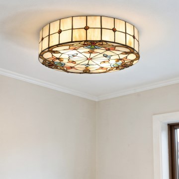 BRILAGI - Tiffany βιτρώ φωτιστικό οροφής MIRABELLA 2xE27/60W/230V διάμ. 40 εκ.