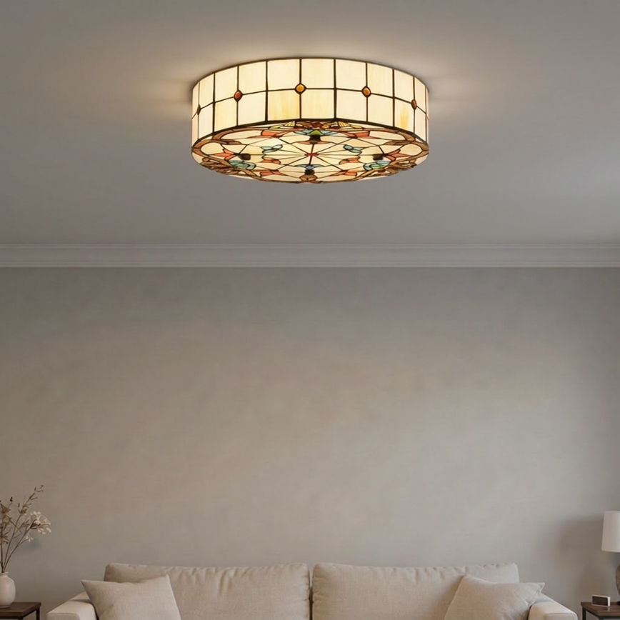 Brilagi - Tiffany βιτρώ φωτιστικό οροφής MIRABELLA 3xE27/60W/230V διάμ. 40 εκ.