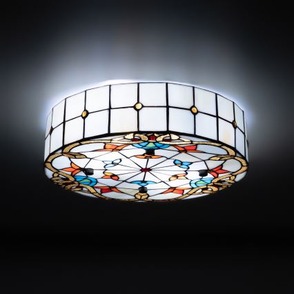 Brilagi - Tiffany βιτρώ φωτιστικό οροφής MIRABELLA 3xE27/60W/230V διάμ. 40 εκ.