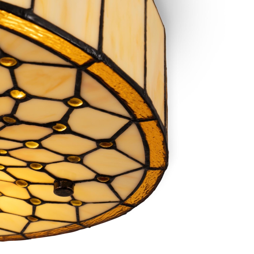 Brilagi - Tiffany βιτρώ φωτιστικό οροφής, εκρού, 3xE27/60W/230V, Ø 40 cm