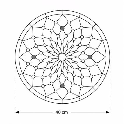 Brilagi - Tiffany βιτρώ φωτιστικό οροφής, εκρού, 3xE27/60W/230V, Ø 40 cm