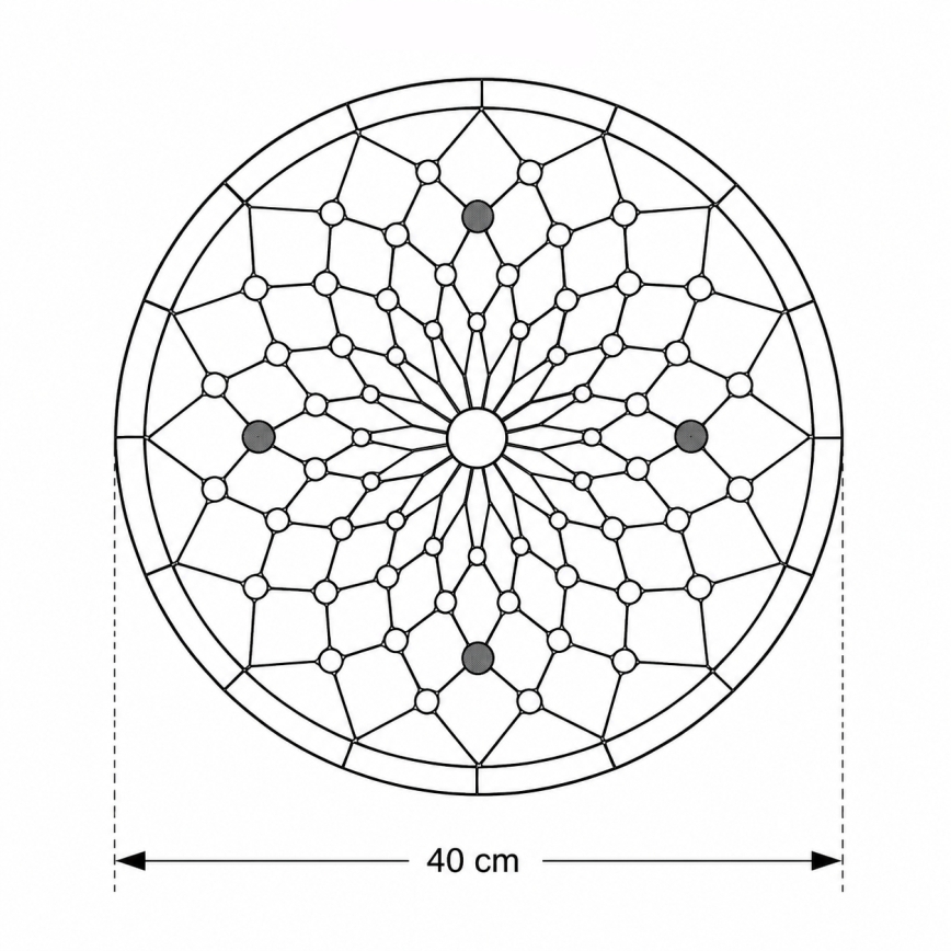 Brilagi - Tiffany βιτρώ φωτιστικό οροφής, εκρού, 3xE27/60W/230V, Ø 40 cm